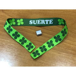 Pulseras bordadas en tela de la SUERTE