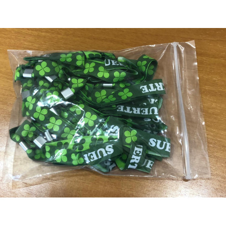 Pulseras bordadas de la SUERTE