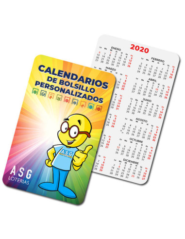 Calendario de bolsillo personalizado a todo color