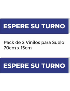 Pack 2x vinilo suelo "Espere su Turno" 2