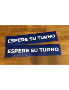 Pack 2x vinilo suelo "Espere su Turno"