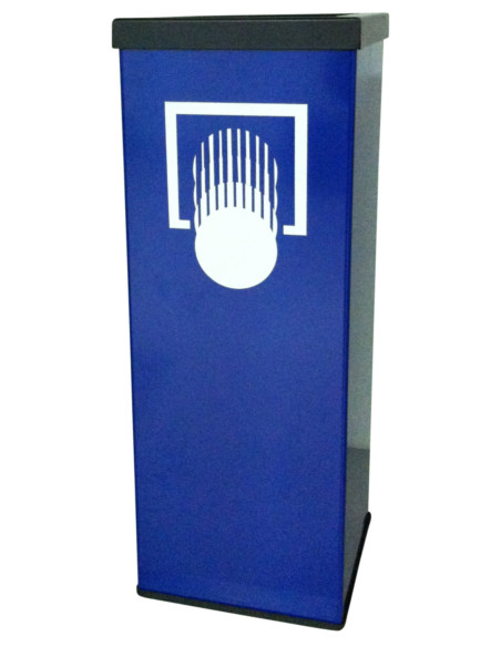 Papelera acero Azul corporativo