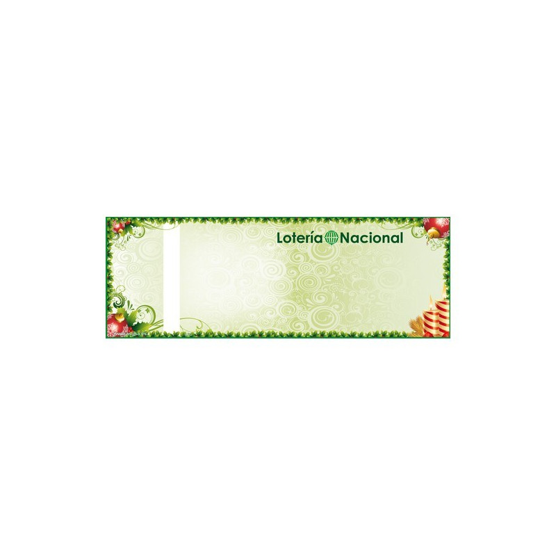 Participación de lotería en papel Multicolor ASG, modelo verde navideño