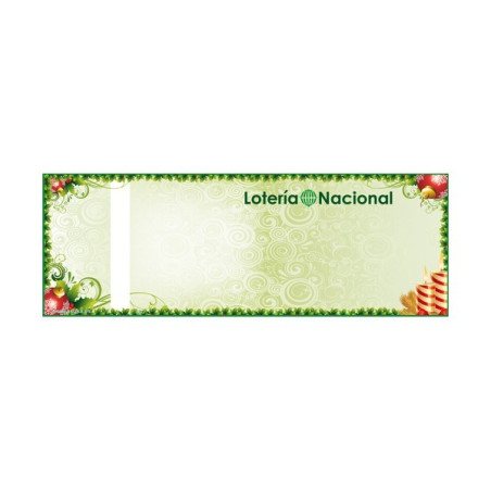 Participación de lotería en papel Multicolor ASG, modelo verde navideño