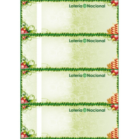 Hoja de papel Multicolor ASG modelo verde navideño con 4 participaciones