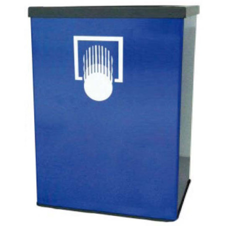 Papelera grande acero Azul corporativo