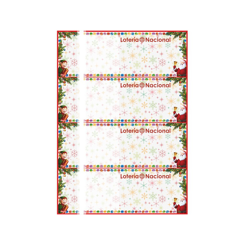 Hoja de papel Multicolor ASG modelo Papá Noel con 4 participaciones