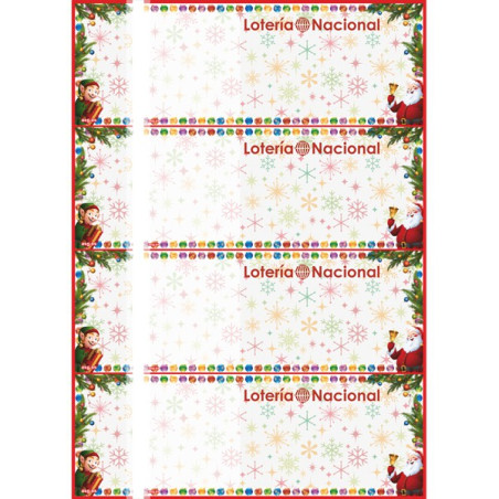 Hoja de papel Multicolor ASG modelo Papá Noel con 4 participaciones