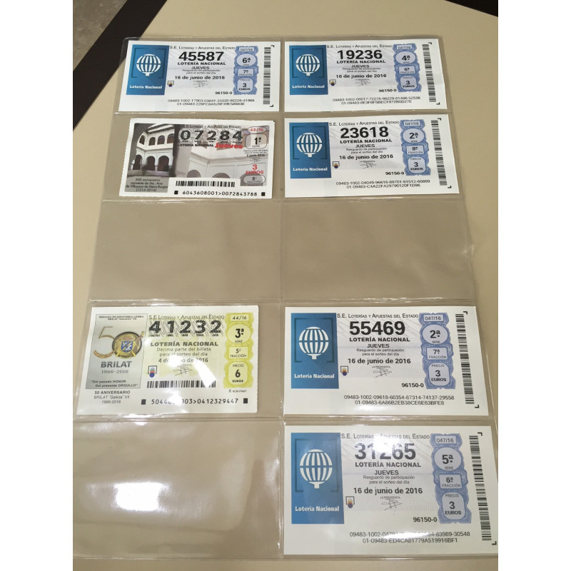 Fundas para 10 décimos y/o tickets transparentes