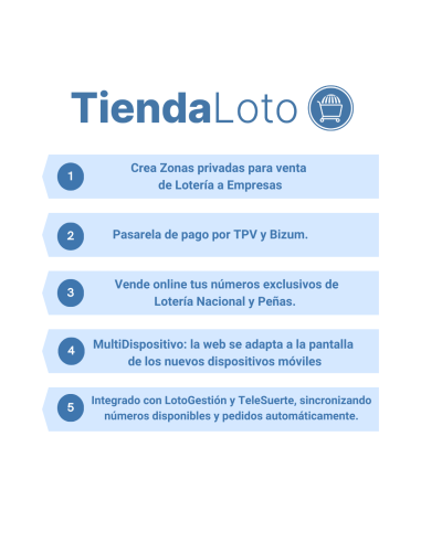 TiendaLoto con mantenimiento anual