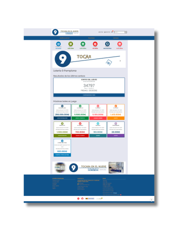 Ejemplo de web TiendaLoto+ de una administración de lotería