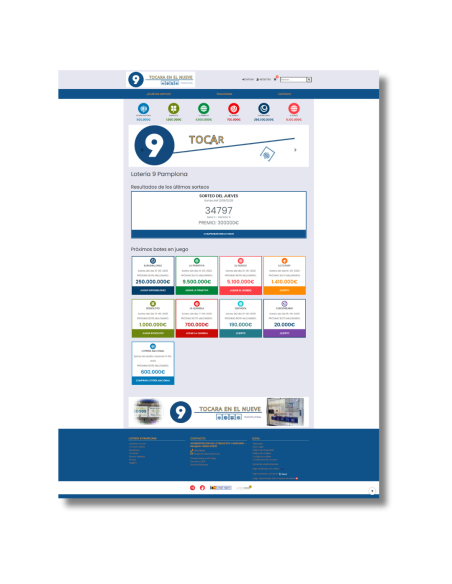 Ejemplo de web TiendaLoto+ de una administración de lotería