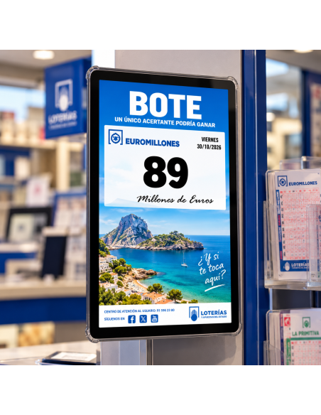 Cartel digital de bote en la tablet LotoPoint 14 de ASG